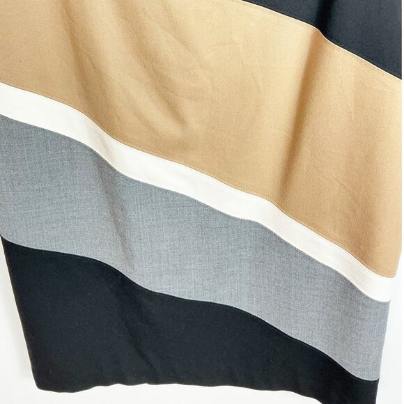 White House Black Market WHBM Womens Sheath Dress Diagonal Stripe Sleeveless 10 - Picture 2 of 7